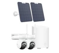 Reolink Kit de Seguridad con 2× Altas PT Ultra + 1× Home Hub Mini, Cámaras 4K Solares Exterior con Batería 20000 mAh, Visión Nocturna ColorX, 360° Auto-Tracking, WiFi 6, Hub con Almacenamiento Local