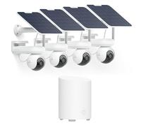 Reolink Kit de Seguridad con 4× Altas PT Ultra + 1× Home Hub Mini, Cámaras 4K Solares Exterior con Batería 20000 mAh, Visión Nocturna ColorX, 360° Auto-Tracking, WiFi 6, Hub con Almacenamiento Local