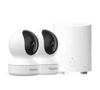 Reolink Pack de Seguridad con 2× Cámara WiFi Interior 2K 4MP E1 con Vista 360° y Seguimiento Automático + Home Hub Mini, Centro de Seguridad Todo en Uno con Almacenamiento Local AES-128