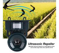 Repelente Ultrasónico de Plagas con Sensor de Movimiento PIR y Energía Solar, Ahuyentador de Pájaros, Perros, Gatos y Ratones A
