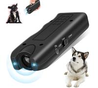 Repelente Ultrasónico para Perros, Dispositivo de Entrenamiento para Mascotas, Disuasor para Exteriores, Dispositivo Portátil Antiladridos con LED para Repeler Gatos y Perros Black