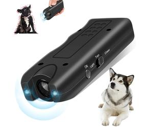 Repelente Ultrasónico para Perros, Dispositivo de Entrenamiento para Mascotas, Disuasor para Exteriores, Dispositivo Portátil Antiladridos con LED para Repeler Gatos y Perros Black