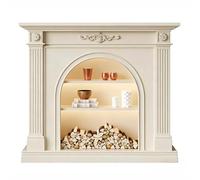 Repisa de chimenea Chimenea arqueada blanca repisa decorativa chimenea envolvente moderno(Grande)
