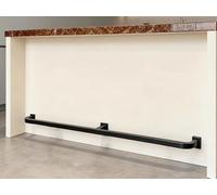 Reposapies Barra De Apoyo Para Pies De Mesa De Bar En Acero Inoxidable Negro, Barra De Soporte Para Reposapiés Personalizable Para Bar Restaurante Y Sótano(L 120cm/3.9ft)