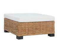 Reposapiés Con Cojín Ratán Natural Vidaxl