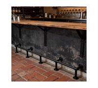Reposapiés De Estilo Industrial Para Barra Bar, Kit Riel Acero Galvanizado Negro Mate, Patada Para Pub En Sótano Personalizable(2.9M/9.51FT)