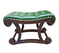 Reposapiés de madera otomano, taburete pequeño rectangular para sala de estar, dormitorio, mecedora rústica