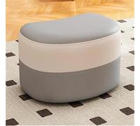 Reposapiés otomano de cuero para sala de estar, taburete compacto para decoración de dormitorio, elegante asiento cambiador de zapatos, muebles versátiles