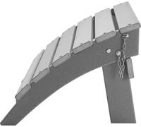 Reposapiés plegable estilo Adirondack, de 43 x 48 x 33 cm (16.9L x 18.9W x 13H pulgadas), fabricado en polietileno de alta densidad (HDPE), color gris