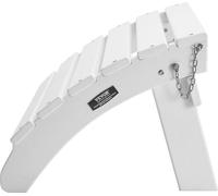 Reposapiés plegable estilo Adirondack, de 45 x 50 x 35 cm (17.7 x 19.7 x 13.8 pulgadas), fabricado en polietileno de alta densidad (HDPE), color blanco