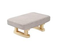 Reposapiés rectangular de 41 x 30 x 18 cm, taburete pequeño acolchado de madera, funda de cojín extraíble, cambiador de zapatos para sala de estar, dormitorio, guardería (beige)