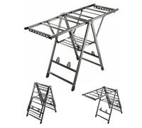 Reposo de secado plegable resistente de la ropa, percha de aluminio de 2 tier con las alas ajustables de la altura para el uso interior al aire libre, aireador del ahorro de espacio para el jardín del