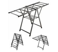 Reposo de secado plegable resistente de la ropa, percha de aluminio de 2 tier con las alas ajustables de la altura para el uso interior al aire libre, aireador del ahorro de espacio para el jardín del