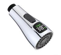 Repuesto de cabezal de ducha para grifo de cocina, cabezal rociador de cocina extraíble con pantalla LED de temperatura, boquilla de fregadero de cocina para la mayoría de grifos (cromado)
