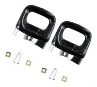 Repuesto de mango lateral de baquelita para vaporera y olla a presión, orejas resistentes al calor con borde de acero inoxidable, color negro, juego de 2 piezas para ollas de tornillo simple o doble