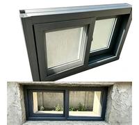 Repuesto de ventana de aluminio para cobertizo de sótano de 23 36 pulgadas con cerradura y pantalla gris (ancho x alto): 63 x 45 cm / 25 x 18 pulgadas para uso doméstico