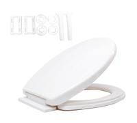 Requisite Needs Asiento de inodoro de cierre suave, fácil de limpiar, fijación superior simple, asientos de inodoro estándar blancos con bisagras ajustables.