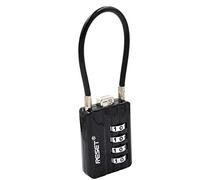 RESET-200 Candado de combinación con cable, 4 dígitos, 3 mm, 12 cm, 1 ud | Incluye 1 candado. 12 cm miden solo el cable, sin el cuerpo; cable de 3 mm y terminal deben pasar por cada abertura.