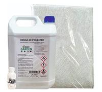 Resina de Poliester 5kg para Reparaciones. Fibra 5 m2 Resina de poliéster 5Kg catalizador de peróxido 100 grs. Sirve como impermeabilizante, para reparaciones de coche y reparaciones náutica.