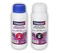 Resina Epoxi para Estratificados y Reparaciones Nazza B) - Usable como Resina Epoxi para Madera, para Fibra de Vidrio O Carbono, por su Elevada Viscosidad, Adhesión y Resistencia Química - 880 gr