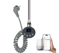 Resistencia calefactora EMKE con termostato para radiadores de baño, 300 W, control WiFi, acero inoxidable, color antracita.
