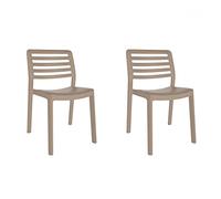 Resol GARBAR Wind Set 2 Silla Interior, Exterior | jardín, terraza, balcón, Salon, Cocina, Comedor | diseño, Ligero, apilable | Arena