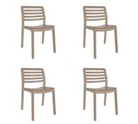 Resol GARBAR Wind Set 4 Silla Interior, Exterior | jardín, terraza, balcón, Salon, Cocina, Comedor | diseño, Ligero, apilable | Arena