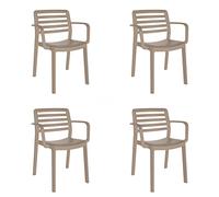 resol grupo GARBAR Wind Set 4 Silla con Brazos Interior, Exterior | jardín, terraza, balcón, Salon, Cocina, Comedor | diseño, Ligero, apilable | Arena