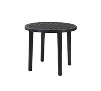 Resol Tossa Mesa Jardín para Comedor Exterior 86 cm de diámetro Redonda | Mesa Café o Auxiliar con Agujero para Sombrilla | Protección UV para Patio o Terraza Fácil Mantenimiento - Gris Antracita