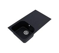 respekta by Schock Cristalite ORLANDO86X50S - Fregadero empotrable (1 seno, 50 cm), color negro