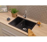 Respekta Ohio Fregadero Empotrable de Granito Mineralite Negro 64 x 44
