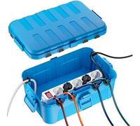 RESTMO Caja de Protección Extra Grande de Enchufe para Cable de Extensión, 32x22x13 cm, Caja de Cables Eléctrica Impermeable IP54 para Exteriores, Accesorios para Electricidad, Azul