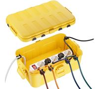 RESTMO Caja de Protección Extra Grande de Enchufe para Cable de Extensión, 32x22x13 cm, Caja de Cables Eléctrica Impermeable IP54 para Exteriores, Accesorios para Electricidad, Amarillo