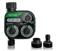 RESTMO Temporizador de agua analógico de 3 esferas, control mecánico de riego automático con retardo manual y de lluvia, sistema de riego para aspersor y manguera de jardín