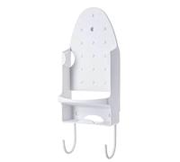 Restokki Soporte de Tabla de Planchar Montado en Pared, Organizador Resistente al Calor con Ganchos, Almacenamiento Práctico para Hogar, Armario y Hotel