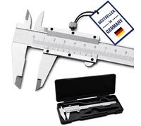 Retoo Pie de Rey 0-150 mm/6", Analogico Calibrador, Precisión Herramienta de Medición de Acero Inoxidable, Calibre para Mediciones Externas, de Profundidad, Micrómetro Calibre Vernier