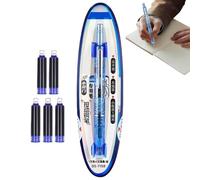 Retractable Fountain Pen, Smooth Writing Tool, 0,38 mm Fine Tip Ink Pen, Leak Resistant Design with 5 Refillable Cartridges, Ideal para Notebook, Sketching, Journaling, School, Art Projects