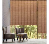 Retro Bamboo Roller Blind,Bamboo Curtain,Carbonization Roman Shades Louver Window,Cool,Privacy,Light Filtering Roll Up Blinds,Decoration for Indoor/Outdoor/Balcony,Custom (W145xH180cm/57x71i
