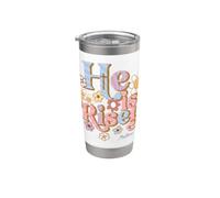 Retro Easter Groovy He Is Risen Christian para niños pequeños Vaso térmico de acero inoxidable de doble pared