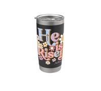Retro Easter Groovy He Is Risen Christian para niños pequeños Vaso térmico de acero inoxidable de doble pared