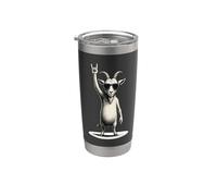 Retro Goat Rock Music Graphic Hombres Niños Mujeres Cabra Divertida Vaso térmico de acero inoxidable de doble pared