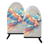 Retro Parrot Simple - Manopla y soporte para ollas resistentes al calor de 204.4 °C, guantes de horno y soportes para ollas para barbacoa, 9.5 x 6 pulgadas, 2 unidades