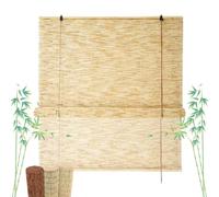Retro Persianas De Caña Enrollables Natural Cortinas Bambu Exterior