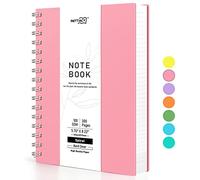 RETTACY A5 bloc de notas, cuaderno, 150 hojas/300 páginas para escribir, papel rayado de 100 g/m², tapa dura de PVC, 14,5 x 21 cm - Rosa