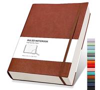 RETTACY Cuaderno A4, cuaderno rayado con 320 páginas numeradas, bloc de notas de tapa dura de cuero, papel grueso de 100 g/m², diario de escritura para mujeres y hombres, trabajo, oficina, escuela