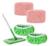 Reutilizables Microfibra Repuesto Mopa Compatibles con Swiffer para Sweeper Mop, 4 Paquetes de Microfibra y Chenilla Paños de Barrido Húmedo Paños de Barrido Seco Almohadillas Húmedos Lavables Recarga
