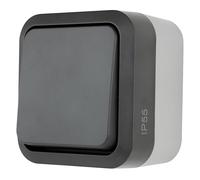 REV 0004310400 AquaStorm Interruptor de luz pulsador para habitación húmeda IP55 de un solo polo antracita