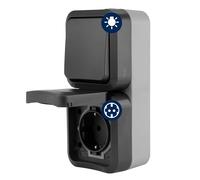 REV 0004860400 AquaStorm Socket - Interruptor A/W Combi, IP55, montaje en superficie, vertical, antracita
