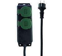 Rev 0512467555 base múltiple 1,4 m 2 salidas ac exterior negro, verde