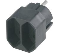 Rev Adaptador enchufes 2 tomas negro, tomas Euro